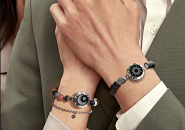 Sun and Moon Touch Bracelet with Figaro Chain Elegance