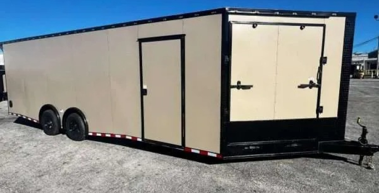 Charcoal Grey 7 by 16 Enclosed Trailer: 16-Foot Rugged Cargo Carrier